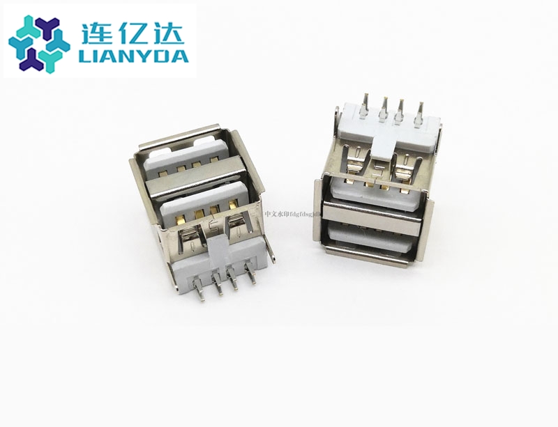 USB 2.0 AF 雙層90° L=11.5