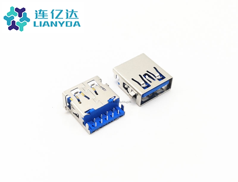 USB 3.0 AF 沉版 雙排90度 板上2.11