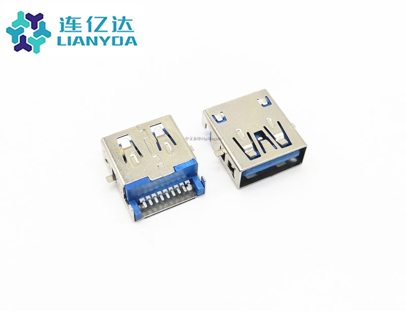 USB 3.0 AF 沉板 SMT 方形腳 板上2.45